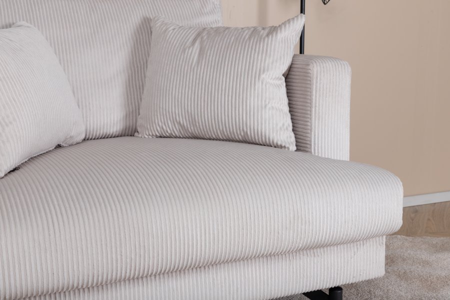 VENTURE DESIGN Sofia lenestol - beige flyel og sort stl