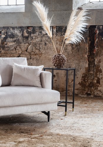 VENTURE DESIGN Sofia lenestol - beige flyel og sort stl