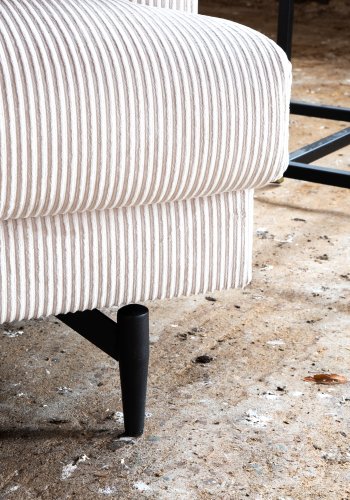 VENTURE DESIGN Sofia lenestol - beige flyel og sort stl