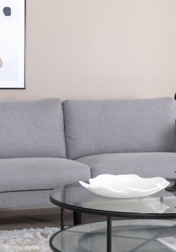 VENTURE DESIGN Zoom 2-manns sofa - gr polyester og sort stl