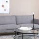 VENTURE DESIGN Zoom 2-manns sofa - gr polyester og sort stl