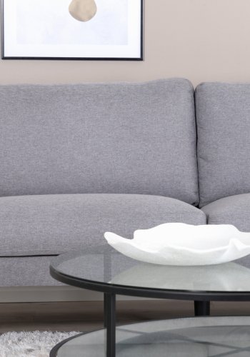 VENTURE DESIGN Zoom 2-manns sofa - gr polyester og sort stl