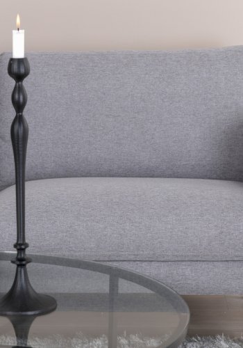 VENTURE DESIGN Zoom 2-manns sofa - gr polyester og sort stl