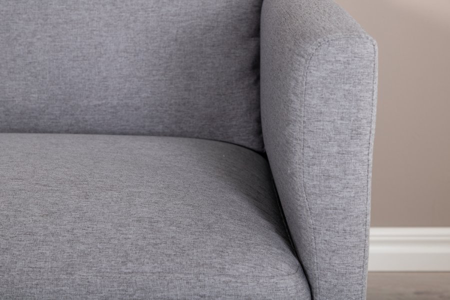 VENTURE DESIGN Zoom 2-manns sofa - gr polyester og sort stl