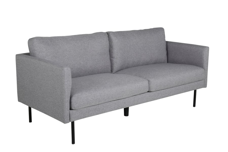 VENTURE DESIGN Zoom 2-manns sofa - gr polyester og sort stl