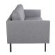 VENTURE DESIGN Zoom 2-manns sofa - gr polyester og sort stl