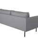 VENTURE DESIGN Zoom 2-manns sofa - gr polyester og sort stl