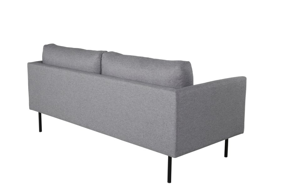 VENTURE DESIGN Zoom 2-manns sofa - gr polyester og sort stl
