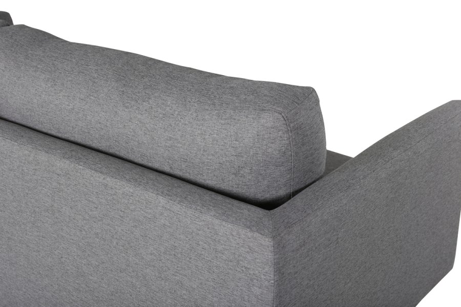 VENTURE DESIGN Zoom 2-manns sofa - gr polyester og sort stl