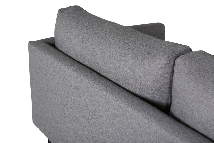 VENTURE DESIGN Zoom 2-manns sofa - gr polyester og sort stl