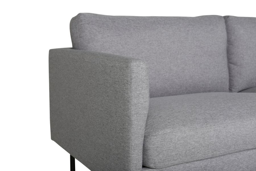 VENTURE DESIGN Zoom 2-manns sofa - gr polyester og sort stl