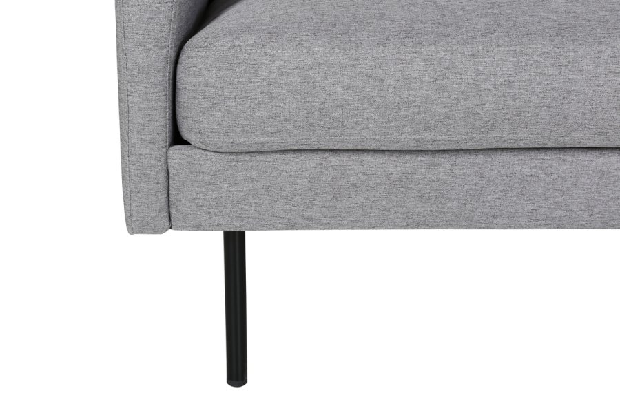 VENTURE DESIGN Zoom 2-manns sofa - gr polyester og sort stl