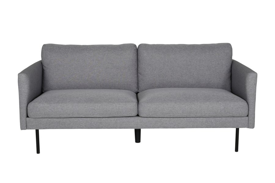 VENTURE DESIGN Zoom 2-manns sofa - gr polyester og sort stl