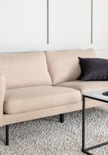 VENTURE DESIGN Zoom 2-seters sofa - brun polyester og sort stl