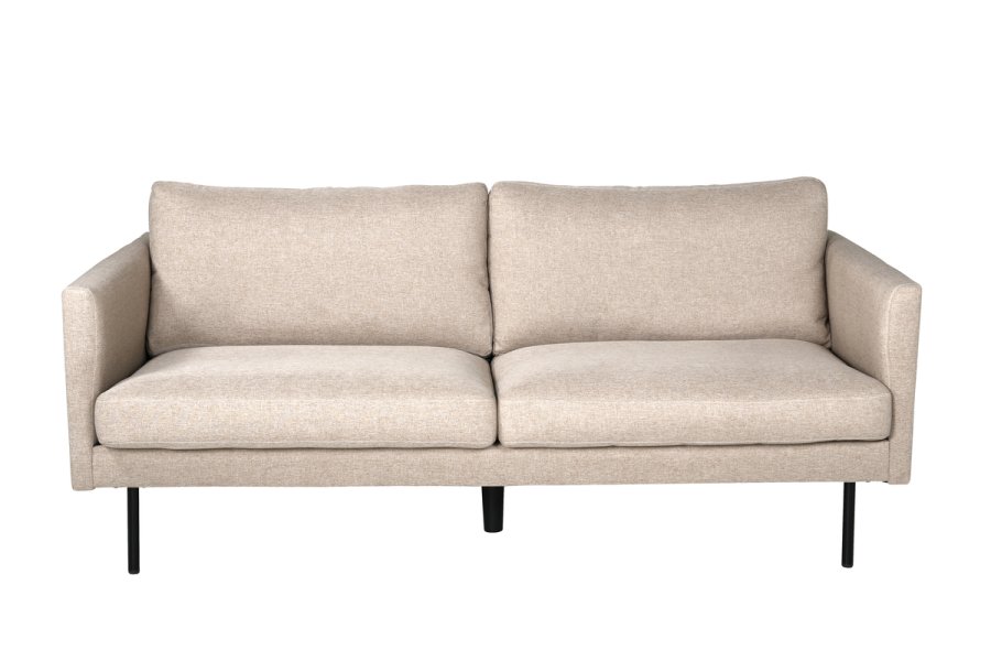 VENTURE DESIGN Zoom 2-seters sofa - brun polyester og sort stl