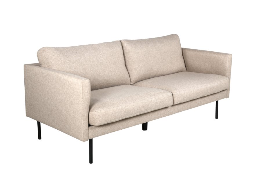 VENTURE DESIGN Zoom 2-seters sofa - brun polyester og sort stl
