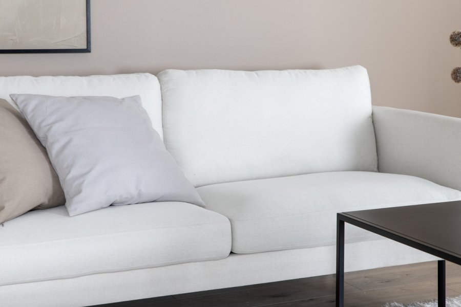 VENTURE DESIGN Zoom 2-manns sofa - beige polyester og sort stl