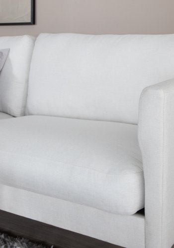 VENTURE DESIGN Zoom 2-manns sofa - beige polyester og sort stl