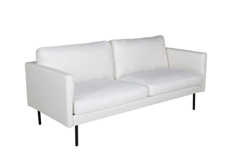 VENTURE DESIGN Zoom 2-manns sofa - beige polyester og sort stl