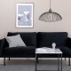 VENTURE DESIGN Zoom 2-seters sofa - svart flyel og sort stl