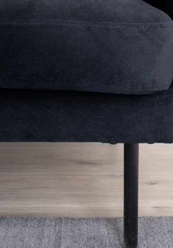 VENTURE DESIGN Zoom 2-seters sofa - svart flyel og sort stl