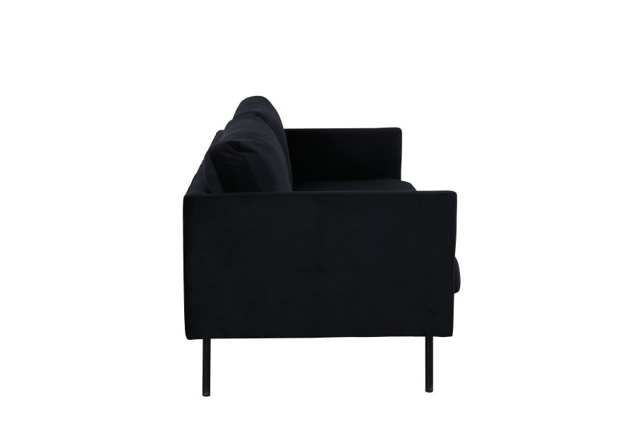 VENTURE DESIGN Zoom 2-seters sofa - svart flyel og sort stl