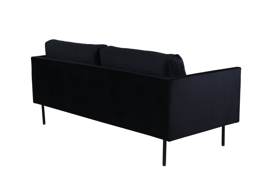 VENTURE DESIGN Zoom 2-seters sofa - svart flyel og sort stl