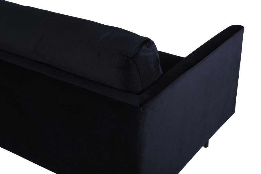 VENTURE DESIGN Zoom 2-seters sofa - svart flyel og sort stl