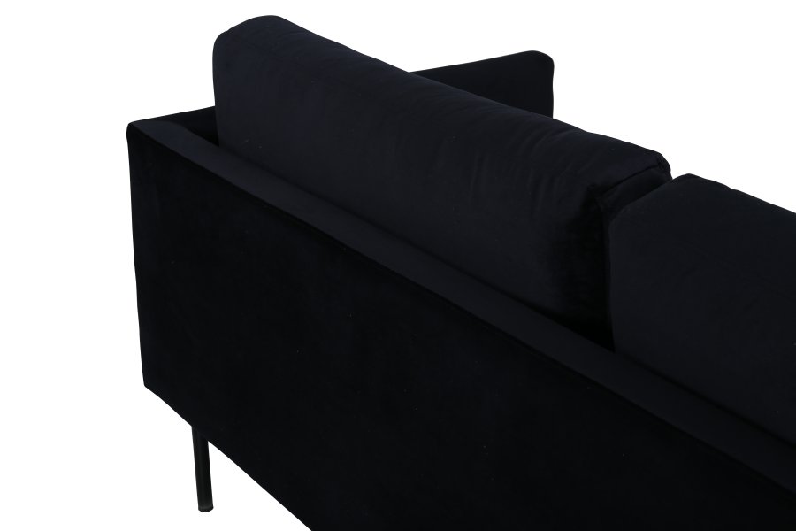 VENTURE DESIGN Zoom 2-seters sofa - svart flyel og sort stl