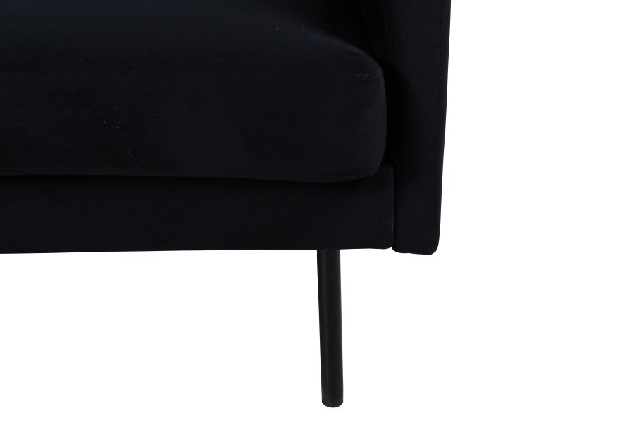 VENTURE DESIGN Zoom 2-seters sofa - svart flyel og sort stl