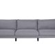 VENTURE DESIGN Zoom 3-seters sofa - gr polyester og sort stl