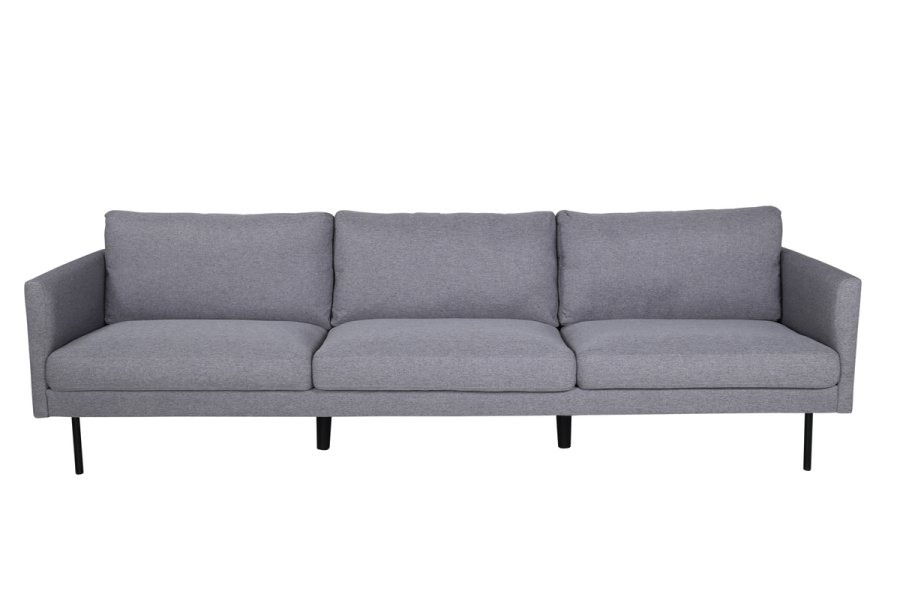 VENTURE DESIGN Zoom 3-seters sofa - gr polyester og sort stl