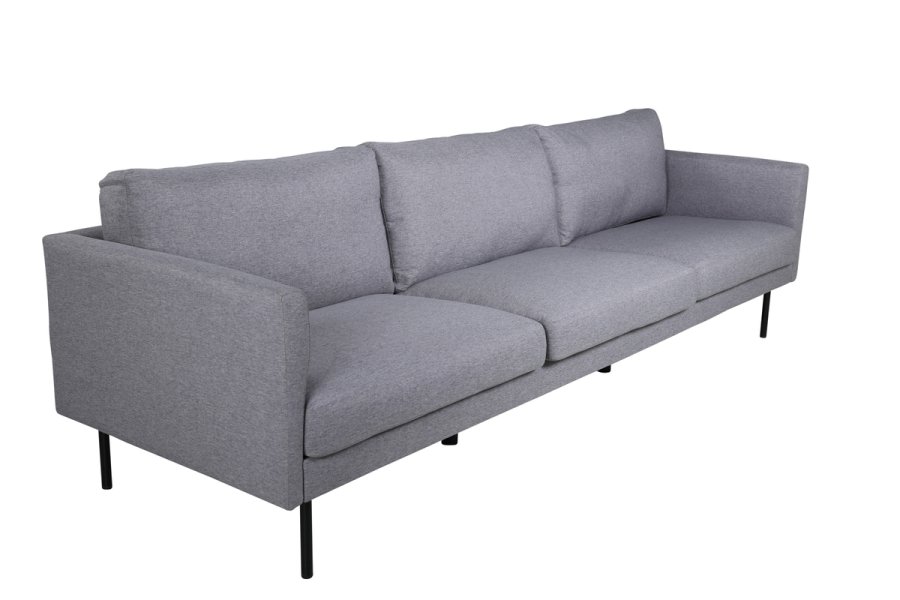 VENTURE DESIGN Zoom 3-seters sofa - gr polyester og sort stl