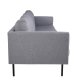 VENTURE DESIGN Zoom 3-seters sofa - gr polyester og sort stl