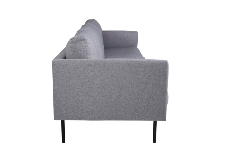 VENTURE DESIGN Zoom 3-seters sofa - gr polyester og sort stl