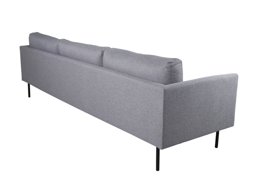 VENTURE DESIGN Zoom 3-seters sofa - gr polyester og sort stl