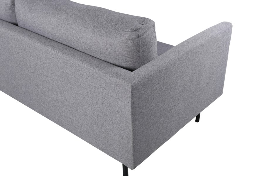 VENTURE DESIGN Zoom 3-seters sofa - gr polyester og sort stl