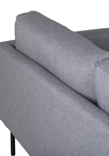 VENTURE DESIGN Zoom 3-seters sofa - gr polyester og sort stl