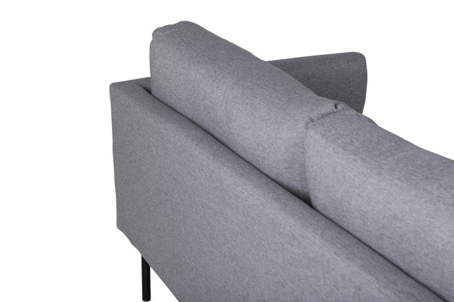 VENTURE DESIGN Zoom 3-seters sofa - gr polyester og sort stl