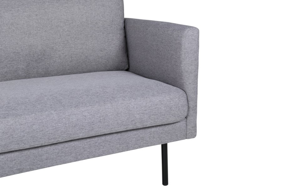 VENTURE DESIGN Zoom 3-seters sofa - gr polyester og sort stl