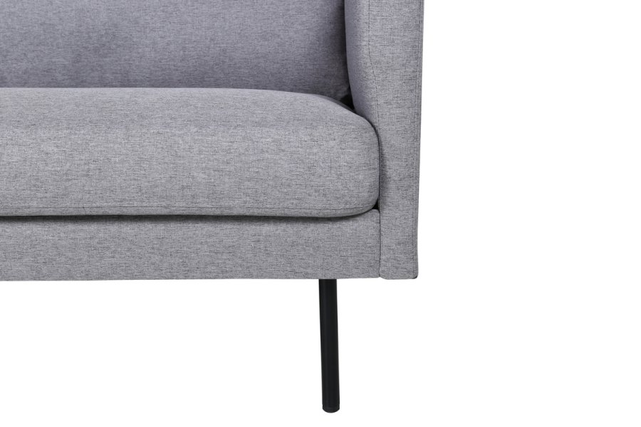 VENTURE DESIGN Zoom 3-seters sofa - gr polyester og sort stl