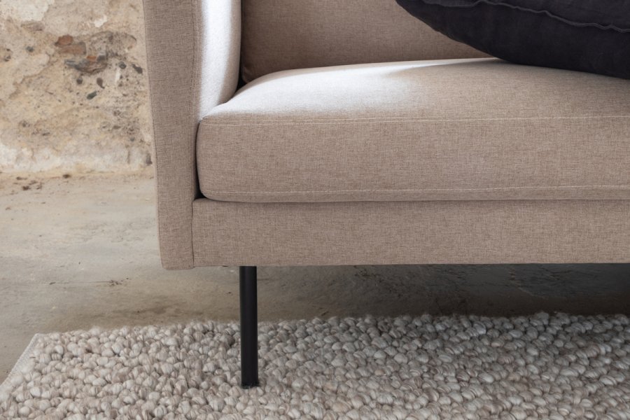 VENTURE DESIGN Zoom 3-seters sofa - brun polyester og sort stl