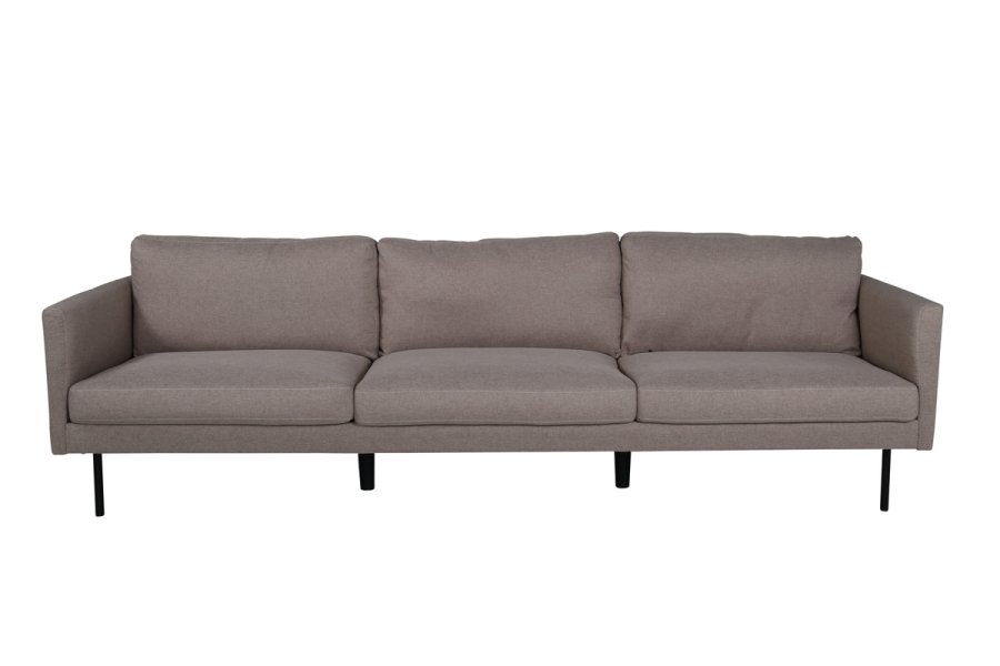 VENTURE DESIGN Zoom 3-seters sofa - brun polyester og sort stl