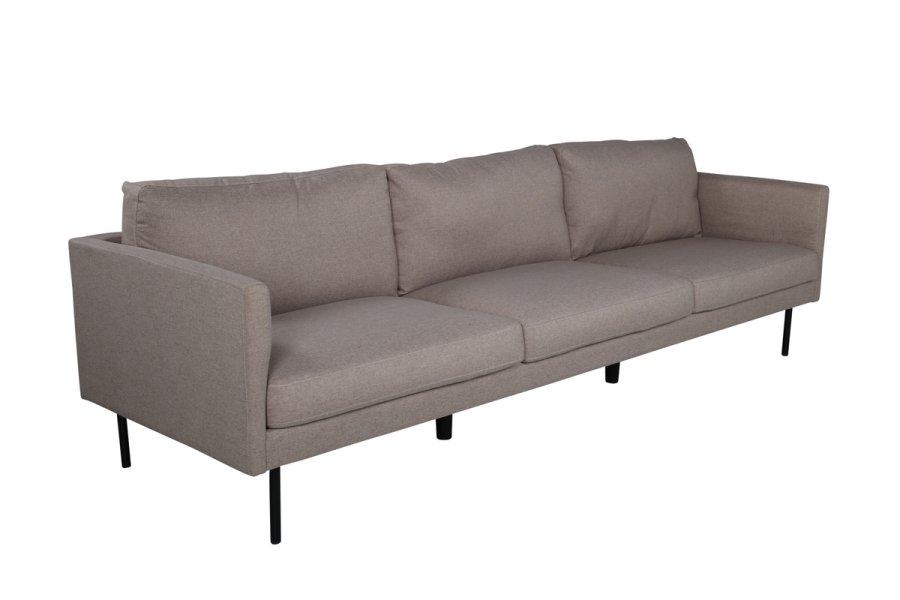 VENTURE DESIGN Zoom 3-seters sofa - brun polyester og sort stl