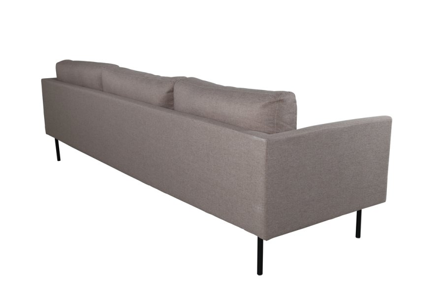 VENTURE DESIGN Zoom 3-seters sofa - brun polyester og sort stl