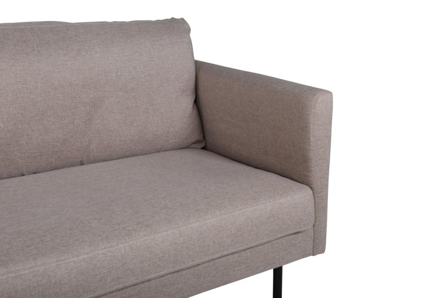 VENTURE DESIGN Zoom 3-seters sofa - brun polyester og sort stl