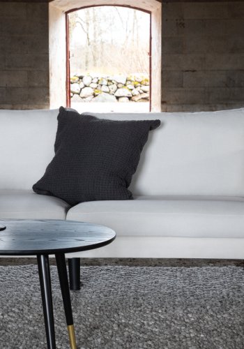 VENTURE DESIGN Zoom 3-seters sofa - beige polyester og sort stl