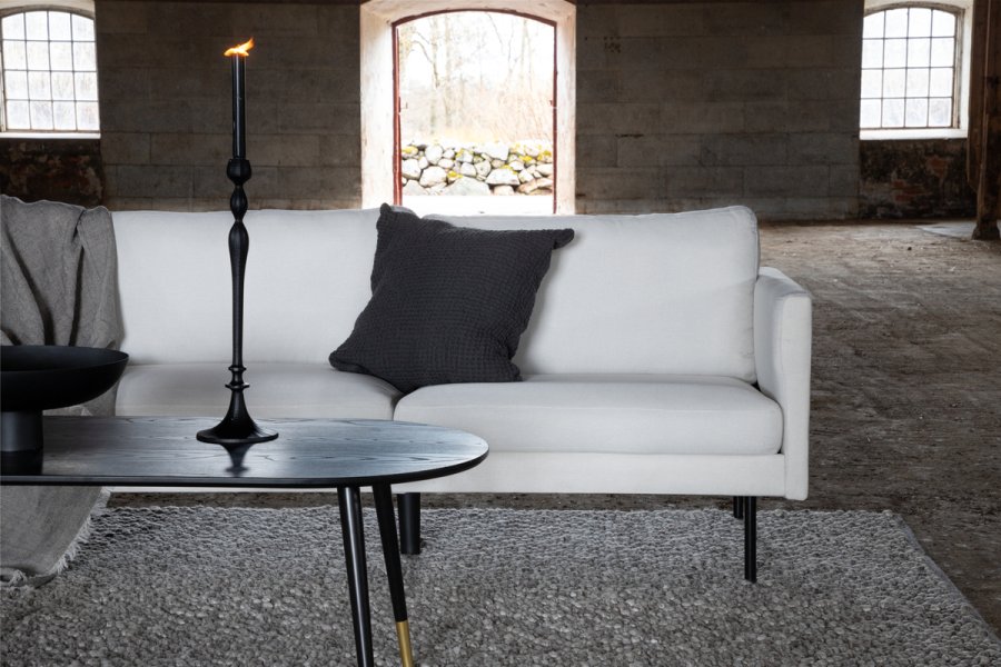 VENTURE DESIGN Zoom 3-seters sofa - beige polyester og sort stl