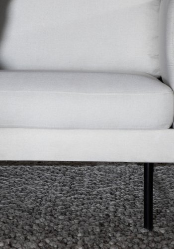 VENTURE DESIGN Zoom 3-seters sofa - beige polyester og sort stl