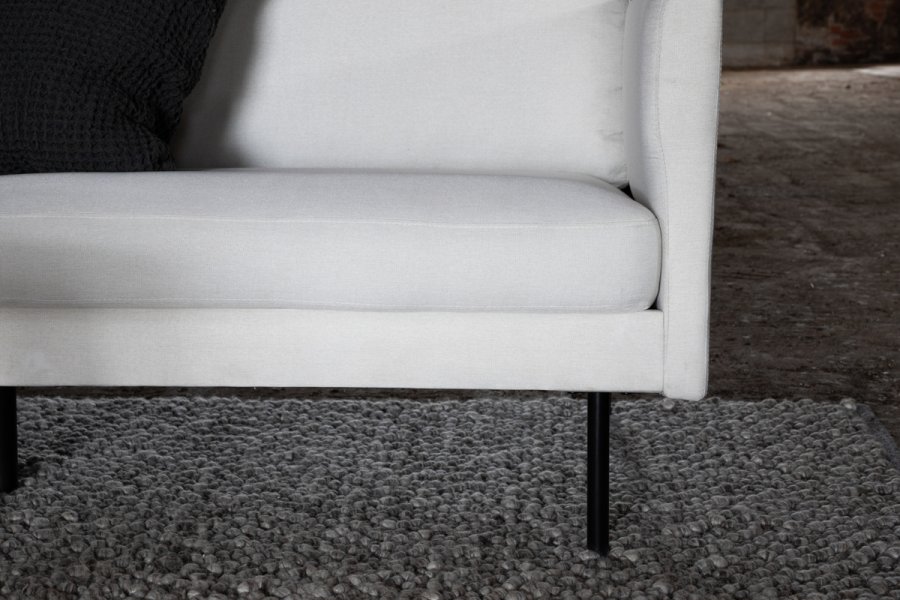 VENTURE DESIGN Zoom 3-seters sofa - beige polyester og sort stl